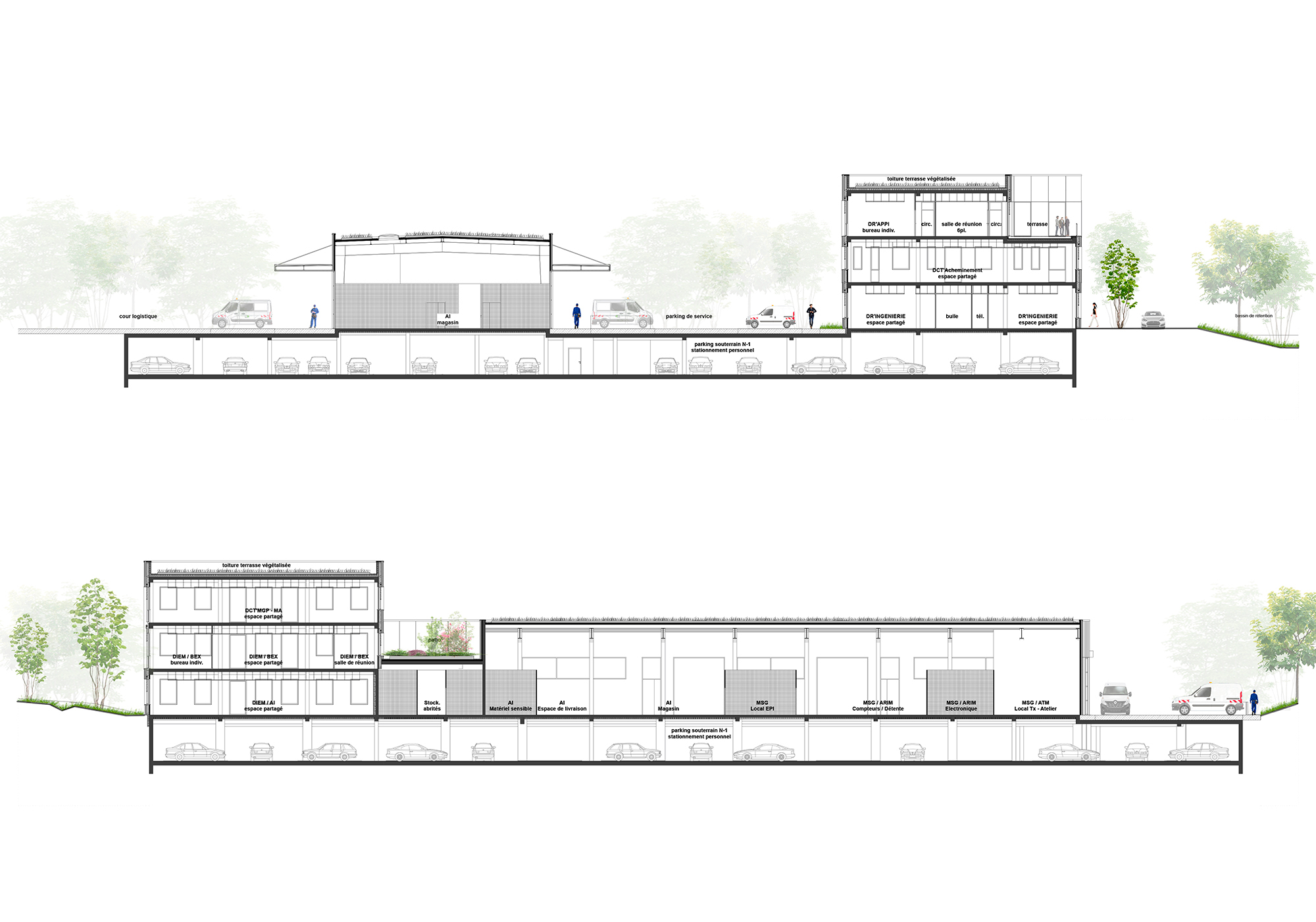 Créature Architectes - Construction du siège social de GRDF – Ensemble immeuble de bureaux et locaux d'activités - Isneauville - 76